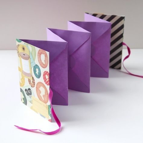 Tutorial | Folding Envelope Mini Album – Scrap Booking Accordion Scrapbook, Folding Envelope, Envelope Folding, Envelope Book, Mini Envelope, How To Make An Envelope, Mini Albums Scrap, Album Ideas, Photo Album Diy