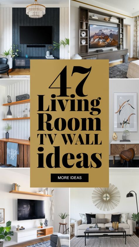 Discover 47 creative ways to design your living room TV wall. From modern shelving units to sleek minimalist styles, get inspired by unique TV wall decor ideas. Perfect for creating a cozy and stylish space in your home. Explore layouts, wall accents, and furniture tips to make your TV wall stand out. #LivingRoomDecor #TVWallIdeas #InteriorDesign #HomeDecor Modern Shelving Units, Tv Wall Decor Ideas, Wall Stand, Tv Wall Decor, Tv Wall Design, Shelving Units, Modern Shelving, Living Room Tv Wall, Stylish Living Room