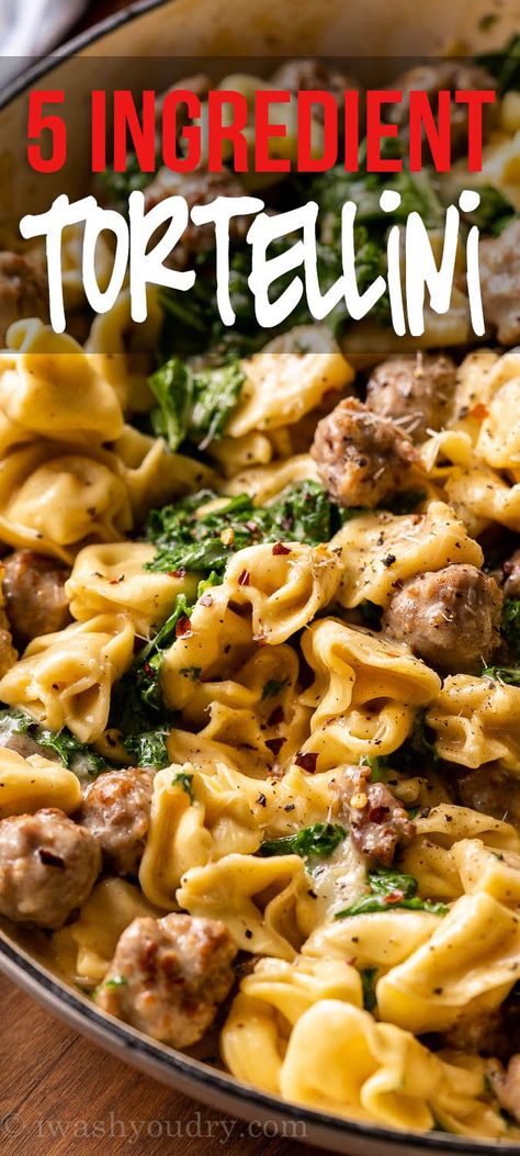 Turkey Sausage Tortellini Recipes, Ground Italian Sausage Tortellini Recipes, Tortalini And Sausage Recipes, One Pot Sausage Tortellini, Sausage And Tortellini Bake, Sausage Tortellini Cream Cheese, Creamy Tortellini With Sausage, Tortellini Pasta With Sausage, Bertolli Tortellini Recipes