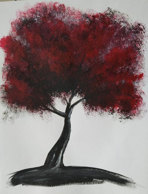 Black White And Red Paintings, Red Canvas Painting Ideas Easy, Black And Red Painting Ideas, Red And Black Drawings, Red Monochromatic Painting, Red And Black Paintings, Red Painting Ideas, Black And Red Painting, Black And Red Art