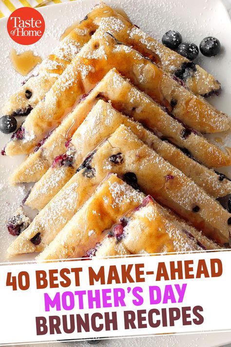 Make Ahead Mother's Day Brunch, Breakfast Ideas For Brunch Party, Great Brunch Ideas, Small Group Breakfast Ideas, Take Along Breakfast Ideas, Easy Make Ahead Brunch Recipes, Mothers Day Brunch Ideas Food Make Ahead, Good Brunch Ideas, Sunday Brunch Party Ideas