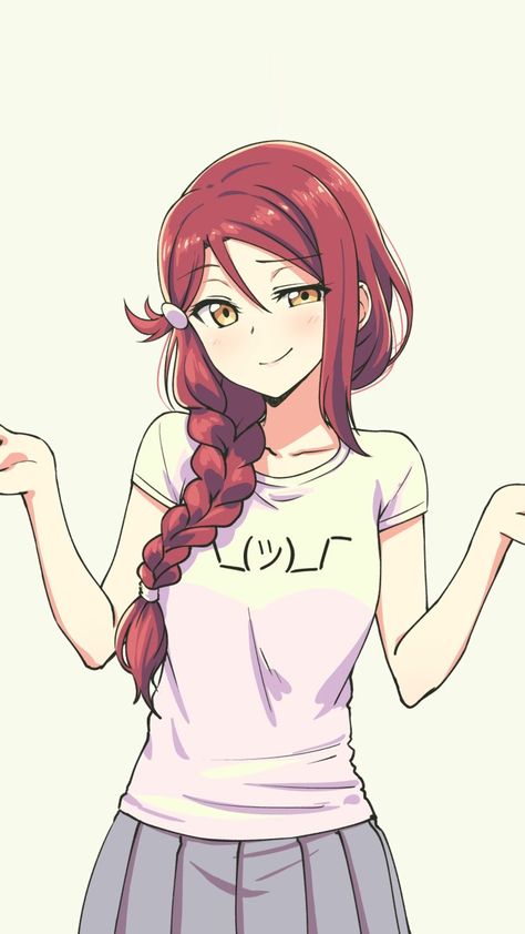 Soga's hairstyle is a single thick braid. Either resting on a shoulder or the middle of her back. She has some side bangs on her right side. Sometimes covering her eye tattoos. Color: Cyan Anime Braids, Girl With Red Hair, Anime Red Hair, Pelo Anime, Long Red Hair, Girls With Red Hair, Anime People, Anime Hair, Long Red