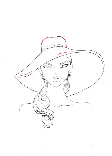 How to draw a hat step 8 I Draw Fashion, Draw Fashion, Hat Tutorial, Fashion Illustration Sketches, Fashion Figures, Illustration Sketches, Beautiful Hats, How To Draw Hair, Drawing Poses