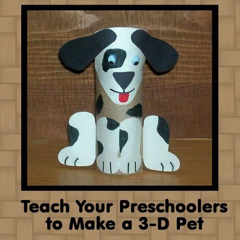 Dog Crafts for Preschoolers | ... Crafts: Make a 3-D Pet and a Pet Bulletin Board for Your Preschoolers Preschool Pet Craft, Puppy Crafts, Preschool Craft Activities, Fireman Birthday, Toilet Roll Craft, Toilet Paper Crafts, Toilet Paper Roll Crafts, Paper Roll Crafts, Dog Crafts