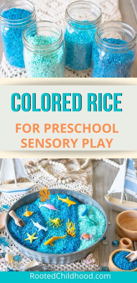 Sea Themed Preschool Activities, Ocean Art For Infants, Sensory Fillers, Ocean Sensory Play, Summer Studying, Rainbow Fish Activities, Ocean Decorations, Ocean Sensory, Underwater Activities