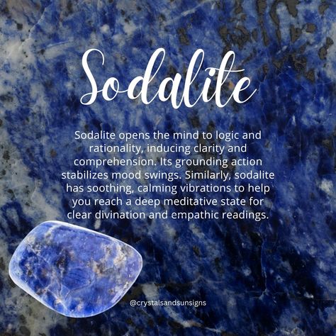 Sodalite and lapis lazuli are both blue gemstones, but they differ in composition and formation. Sodalite is a mineral composed of sodium, aluminum, and silicon, while lapis lazuli is a rock consisting of several minerals, including lazurite, calcite, and pyrite. Sodalite is classified as a mineral due to its uniform chemical makeup, whereas lapis lazuli is considered a rock due to its mixture of different minerals. 🌌 #SodalitevsLapisLazuli #MineralvsRock 🪨 Crystals Collection, Woo Woo, Spiritual Crystals, Baby Witch, Types Of Crystals, Gemstone Pendants, Blue Sodalite, Blue Lapis, Blue Gemstones