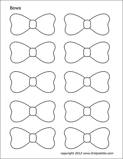 Bows | Free Printable Templates & Coloring Pages | FirstPalette.com Free Bow Template Printable, Free Blippi Printables, Bow Template Printable Free, Royal Icing Templates Free Printable, Kite Template, Bow Tie Template, Bow Printable, Royal Icing Templates, Moldes Para Baby Shower