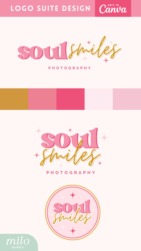 Balloon Company Logo, Girly Logo Design Ideas, Small Business Logo Ideas, Unique Logo Ideas, Girly Logo Design, Girly Logo, Trendy Logo Design, Logo Board, Etsy Shop Branding