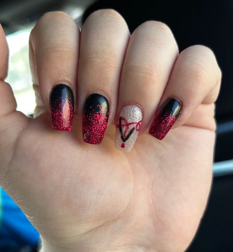 Vampire Diary Inspired Nails, Vampire Diaries Inspired Nails, Tvd Inspired Nails, Vampire Diaries Nail Designs, The Vampire Diaries Nails Ideas, Tvd Nails Ideas, Tvd Nails, Vampire Diaries Nails, Supernatural Nails