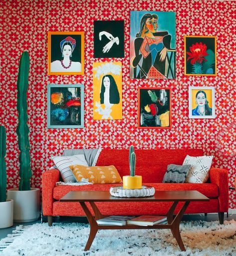 Red Couch Living Room, Best Living Room Design, Comfortably Numb, Red Living, Red Couch, Boho Styl, Small Living Room Design, Living Room Red, Design Salon