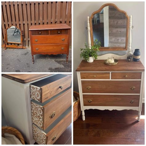 Bedroom Set Makeover, Update Furniture, Refurbished Dresser, Hope Chests, Antique Furniture Restoration, Repainting Furniture, Furniture Flips, Furniture Update, Diy Furniture Renovation