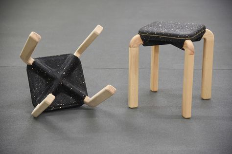 kalo's speckled 'macaron' seat uses locally recycled rubber for bee’ah co. Recycle Design, Dubai Design, Environmental Management, Wood Shavings, Materials Science, Upcycle Recycle, Recycling Programs, Sustainable Furniture, Bar Chair