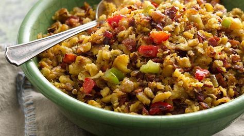 When it comes to cooking a Thanksgiving turkey, the stuffing is the most important part for many. My favorite stuffing is mofongo that you can make with plantain, yucca or breadfruit. So give tradition a Caribbean kick this Thanksgiving! Mofongo Stuffing, Puerto Rican Mofongo, Mofongo Recipe, Turkey Stuffing Recipes, Recetas Puertorriqueñas, Puerto Rico Food, Boricua Recipes, Rican Food, Turkey Stuffing