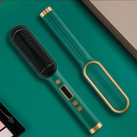 Ceramic Hot Comb Hair Straightening Brush Nwt Green Electric Electric Hair Brush, Professional Hair Straightener, Straightening Comb, Ceramic Hair Straightener, Hair Straightener And Curler, Curling Iron Hairstyles, Ceramic Hair, Hair Straightening, Hair Brush Straightener