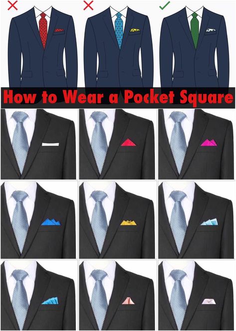 Pocket Square For Navy Blue Suit, Men's Classic Style, Men Pocket Square Styles, Pocket Square Design, Men’s Pocket Squares, How To Wear A Pocket Square, Suit Outfit For Men, Classic Suits For Men, Suit Accessories For Men