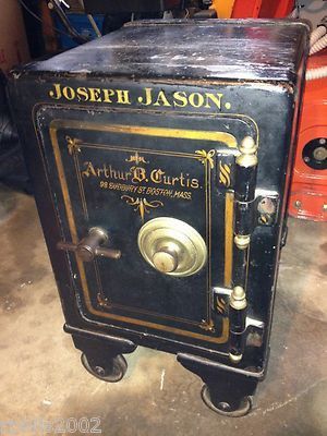 I believe this to be a J. Baum Safe from the early 1900's. It stands about 23 inches tall x 13 inches wide x 16 inches deep. The door features the name Arthur B. Curtis, which I believe to be the sa Gold Door Handle, Insurance Branding, Vintage Safe, Antique Safe, Luxury Safe, Bank Safe, Safe Door, Warehouse Home, Safe Vault