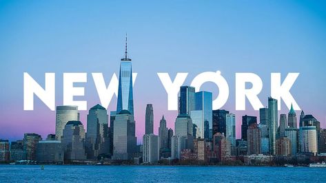 Text Behind Object, New York Landscape, Wallpaper Powerpoint, Usa Wallpaper, Chicago Aesthetic, New York Wallpaper, Laptop Wallpapers, Freelance Social Media, New York City Skyline