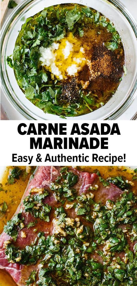 Carne Asada Marinade Easy, Asada Marinade, Carne Asada Marinade, Mexikansk Mat, Carne Asada Recipes, Asada Tacos, Carne Asada Tacos, Marinade Recipes, Carne Asada