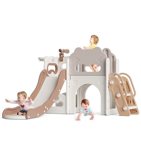 XJD 9 in 1 Kids Slide with Climber | Wayfair Kids Climber, Playground Climber, Toddler Climbers, Baby Slide, Toddler Slide, Kids Picnic Table, Kids Picnic, Playground Set, Playset Outdoor