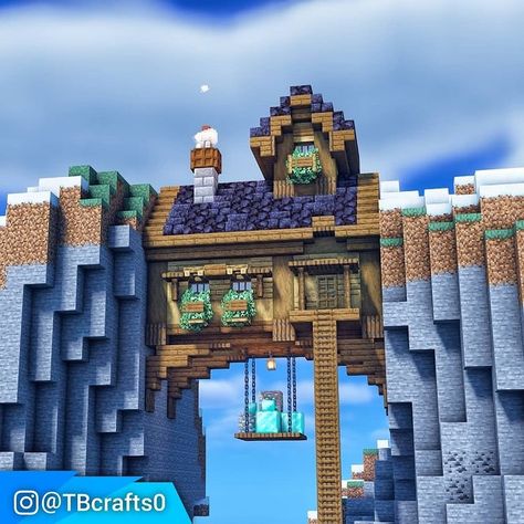 TBcrafts0 | Minecraft Builder on Instagram: “A Mountain House! Tell me in the comments how you like it! -------------------------------------------------- • I made every build by…” Minecraft Mountain House, Minecraft Mountain, Minecraft Welten, Case Minecraft, Minecraft Village, Minecraft Mansion, Minecraft Structures, Minecraft House Plans, Bangunan Minecraft