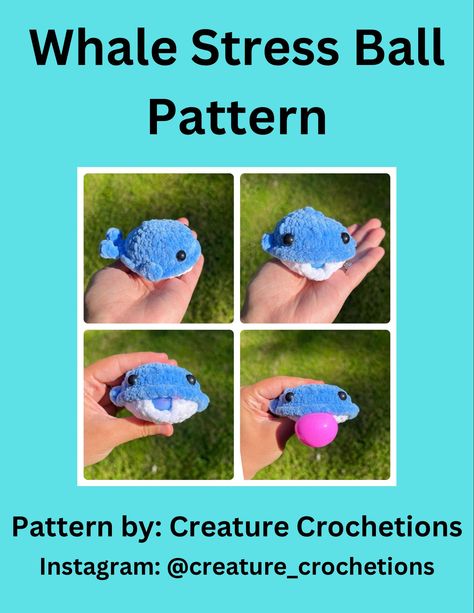 🚫THIS IS A CROCHET PATTERN, NOT A PHYSICAL ITEM. This pattern assumes the creator has basic knowledge of amigurumi and working in rounds. The pattern does not show how to do certain stitches. Please look at the second photo to see what materials are required and what terminology is used.🚫 🐳Thank you for looking at my whale stress ball pattern! These guys are a favorite at my markets and I thought it was time to share my pattern with everyone! If you would also like to purchase the Crazy Chick Pattern please look at my bundle.  🐳This pattern was tested by three individuals, and we found that the pattern might be difficult for those who do not speak English fluently. Please take this into account when purchasing. The other testers had no issues and cleared it to be released!  🐳These str Pattern For Crochet, Crochet Whale, Ball Pattern, Basic Knowledge, Speak English, Pattern Crochet, Cute Crochet, Crochet Pattern, Things To Think About