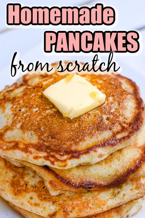 Scratch Pancake Recipe, Fluffy Pancakes From Scratch, Homemade Pancake Mix Recipe, Scratch Pancakes, Easy Homemade Pancake Recipe, Easy Pancake Mix, Best Homemade Pancakes, Homemade Pancakes Fluffy, Homesteading Recipes