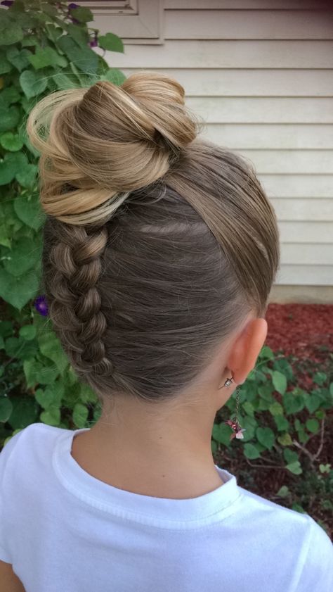 Underneath Braid Bun, Upside Down Dutch Braid Bun, Braid From Bottom To Top, Under Braid Bun, Upside Down French Braid Bun, Dutch Braid To Bun, Cute Dutch Braid Hairstyles, Dance Bun Hairstyles, Dutch Braid Mohawk