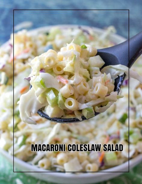 Macaroni Coleslaw Salad Taste Of Home, Pasta Salad With Coleslaw Dressing, Ring Macaroni Salad, Coleslaw Macaroni Salad, Coleslaw Pasta Salad Recipe, Pasta Coleslaw Salad, Macaroni Coleslaw Salad, Recipe With Coleslaw, Pasta Slaw