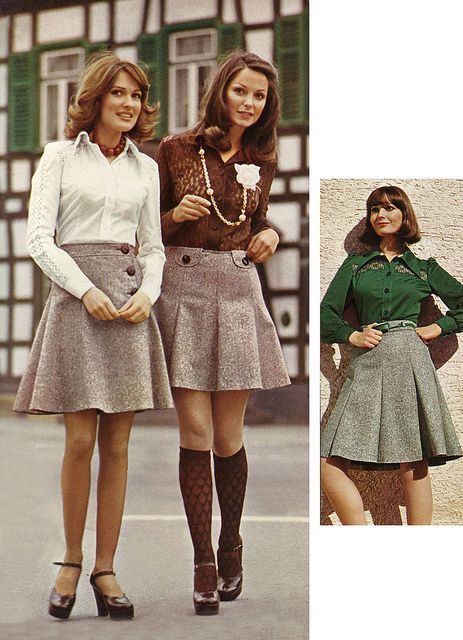 the-70s-fashion-archive:    1974 by retro-space on Flickr. Retro 60s Fashion, Voltaire High, 1972 Fashion, Flare Outfits, Groovy Wedding, Closet Outfits, 60s Outfits, 1970 Fashion, Istoria Modei