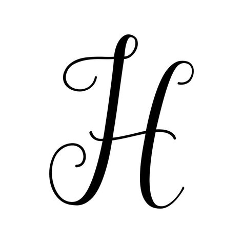 H Fonts Letter, H Drawing Letter, Letter H Design Fonts, H Letter Drawing, H Design Letter, Letter H Font, Cursive H, H Font, Laser Cut Wall Decor