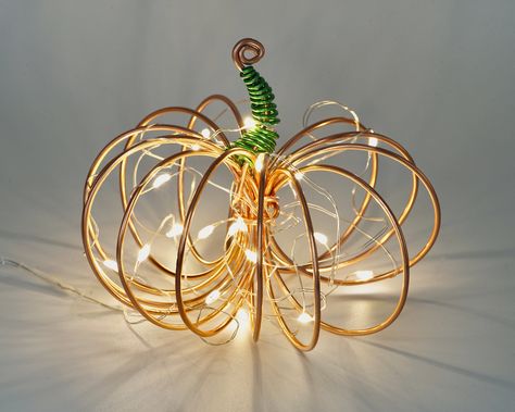 Halloween Wire Pumpkin Decor with fairy lights, Pumpkin Ornament, Halloween Decoration, Autumn Table Decor, Halloween Party, lights optional Wire Pumpkin, Pumpkin Ornament, Table Centerpiece Decorations, Pumpkin Gift, Autumn Display, Fall Garland, Autumn Table, Pumpkin Halloween Decorations, Decor Thanksgiving