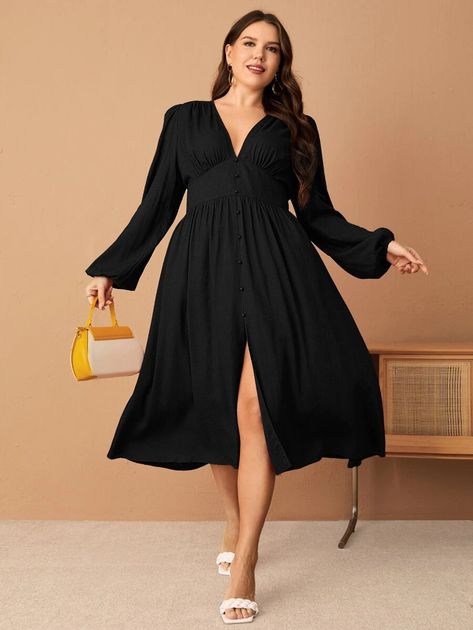 Black Dress Plus Size Classy, Plus Size Simple Dress, Black And White Dress Plus Size, Elegant Dress For Big Size Woman, Plus Size Wedding Attire Guest, Plus Size Gala Dress Classy, Elegant Dresses For Women Classy, Curvy Cocktail Dress, Dress For Big Size Woman