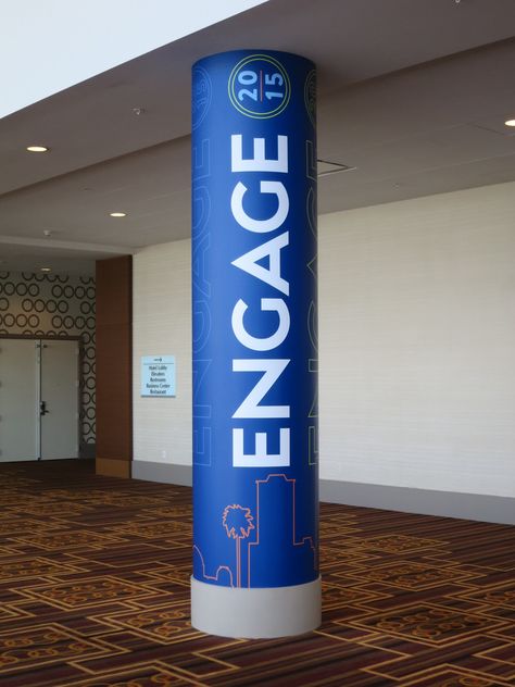 Column | Olson Visual Column Wrap Ideas, Column Signage, Pillar Branding, Column Graphic Design, Column Graphics, Column Cladding, Office Graphics, Column Wraps, Column Wrap