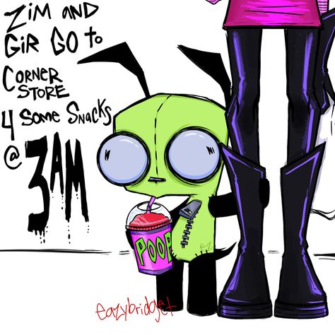 Gir Invader Zim Pfp, Invader Zim Pfp, Zim Pfp, Artstyle Ideas, Gir Invader Zim, Scene Emo Art, Scene Kid Art, Invader Zim Characters, Scene Core