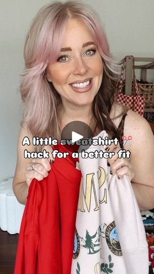 79K views · 7.2K reactions | This little snip snip ✂️ sweatshirt hack makes the fit so much cuter! 
Comment “FALL” & I’ll send links your way to shop! 🎯

I shared these pieces in my 🎯 Haul last week and they are so perfect for fall! You can also do this to any of your old or thrifted sweatshirts for a better fit! 

🛍️SHOP in my LTK (link in bio) & stories! 

Target finds, sweatshirt hack, diy fashion, sweatshirt season, layering, flannel style, plaid flannel, 90’s jeans, leopard sneaks, converse, platform converse, oversized sweatshirt, fabric scissors, target style, target fashion, fall outfits, fall outfit inspo, style over 40, casual style, comfy style, graphic sweatshirt, red sweatshirt, tutorial, diy tutorial | ᴍᴀɴᴅɪᴇ ᴍᴀᴜʟᴅɪɴ ☻ ᴏᴠᴇʀ 40 ᴄᴀsᴜᴀʟ sᴛʏʟᴇ Flannel Under Sweatshirt, Sweatshirt Too Small, Oversized Graphic Sweatshirt Outfit, Shorten Sweatshirt Sleeves, Flannel And Sweatshirt Outfit, Flannel Sweatshirt Diy, How To Cut A Sweatshirt, Sweatshirt Hacks, Ways To Style A Sweatshirt