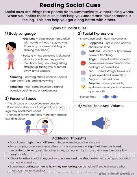 Reading Social Cues Handout for Kids and Teens Therapy Sheets, Emotional Activities, Sel Activities, Group Therapy Activities, Counseling Worksheets, Social Emotional Activities, Social Cues, Social Skills Activities, Social Emotional Skills