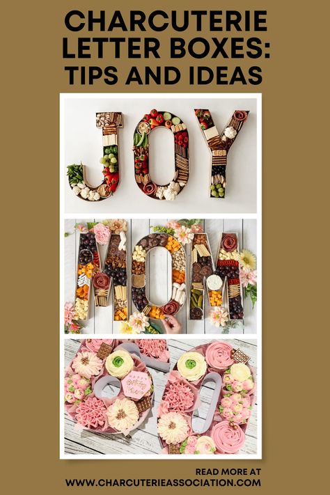 Looking for a fun and unique way to serve up charcuterie? Try making your own letter box! Our latest article shows you step-by-step how to create a personalized and delicious spread that's sure to impress your guests or would make a perfect gift for a special someone! #LetterBoxCharcuterie #CharcuterieIdeas #PartyPlatters #charcuterie #charcuterieboard #charcuterielife #charcuterieboxes #charcuterieplatter #diycharcuterie #charcuterieideas #charcuterieinspiration #charcuteriecreations Charcuterie Letter Box Ideas, Charcuterie Letter Boxes Diy, Letter Tray Charcuterie, Charcuterie Letter Board Ideas, Letter Trays For Food, Letter Charcuterie Board Ideas, Fillable Letters Charcuterie, Letter Tray Ideas, Cardboard Letters Filled With Food