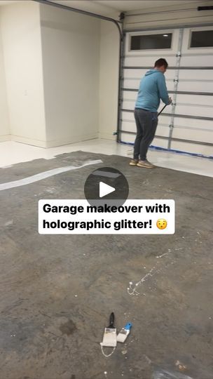 2.1K views · 94 reactions | DIY Holographic garage floor ✨
Garage floor makeover. Epoxy flooring, and doing holographic glitter from @hobbylobby 🫣 let’s see how this turns out.

@spectrumpainthardware #garagefloormakeover #garagefloor #glitter #glittergarage #makeover #diy #garagemakeover #holographic | The Silva Homestead | whit.silva · Original audio Glitter Garage Floor, Garage Cave Ideas, Glitter Epoxy Floor, Garage Floor Makeover, Garage Epoxy Floor, Garage Floor Ideas, Epoxy Garage Floor, Floor Makeover, Garage Floor Epoxy