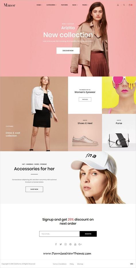 Manor is a clean, minimal and modern design responsive multipurpose #Shopify theme for stunning fashion #store eCommerce #website with 21+ niche homepage layouts to download & live preview click on image or Visit 👆 #webdesigns Fashion Web Design, Fashion Website Design, Ui Ux 디자인, Brand Profile, Best Website Design, Stunning Fashion, Desain Editorial, Ecommerce Web Design, Shopify Website Design