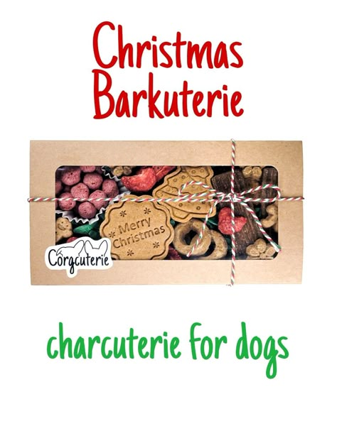 Christmas Gifts For Dog Daycare, Cute Dog Treat Packaging, Dog Treat Boxes Ideas, Dog Treat Business Packaging, Dog Treat Packaging Ideas, Treat Packaging Ideas, Barkuterie Board, Doggie Cookies, Baked Ratatouille