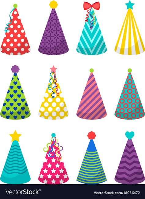 Party Hat Printable, Party Hat Craft, Birthday Hats, Baby Birthday Decorations, First Birthday Hats, Hat Party, Birthday Party Hats, Birthday Board, Birthday Hat