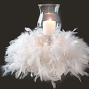 All White Party Centerpiece                                                                                                                                                                                 More Winter Wonderland-party, Wedding Candles Diy, Non Floral Centerpieces, Ostrich Feather Centerpieces, Feather Centerpieces, Rustic Wedding Decorations, Wedding Reception Ideas, Candle Wedding Centerpieces, Tafel Decor