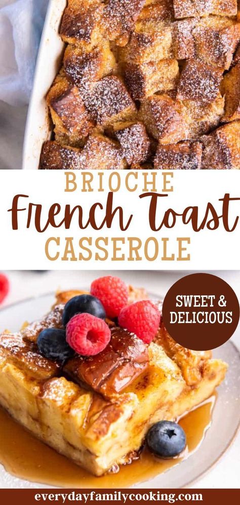 French Toast On Brioche Bread, Brioche Baked French Toast Casserole, French Toast Breakfast Casserole Easy, Broche Bread French Toast, Easter French Toast Bake, Christmas Breakfast French Toast Bake, Overnight French Toast Bake Brioche, Recipes That Use Brioche Bread, Aldi Brioche French Toast