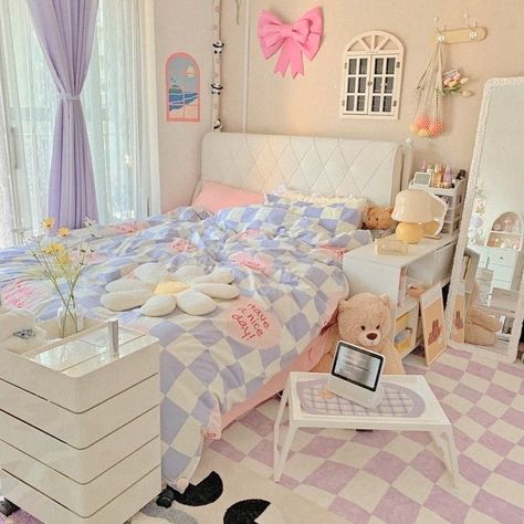 Korean Pastel Bedroom, Korean Cute Room Aesthetic, Room Decor Bedroom Danish Pastel, Cute Room Ideas Aesthetic Korean, Cute Pastel Bedroom Aesthetic, Pink Pastel Bedroom Aesthetic, Bedroom Inspirations Korean, Korean Room Pastel, Korean Rooms Aesthetics