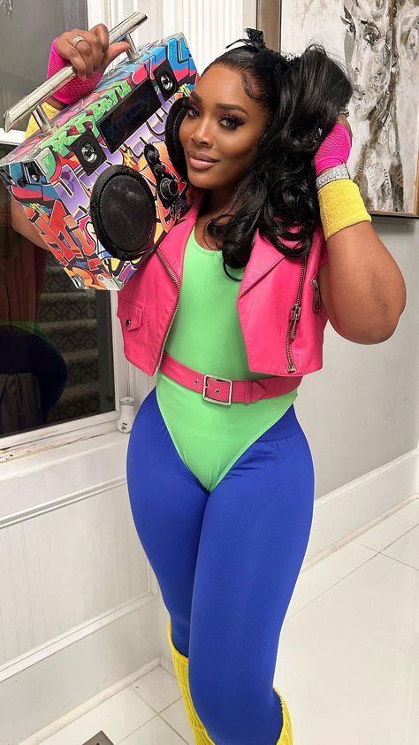 Yandy Smith-Harris | Just your average around the way girl💕🎉 . . My boo @rasheeda threw her hubby @frost117 an EPIC 80s Harlem style party in ATL. We had a… | Instagram 80s 90s Theme Party Outfit, 90's Female Hip Hop Fashion, 80 Hip Hop Fashion Women, 90s Theme Outfit Ideas, House Party Themed Party 90s Outfit, 80’s Theme Party Outfit, 80s Fashion Black Women Party, 1980 Party Outfit, 90s Fashion Black Women Hip Hop