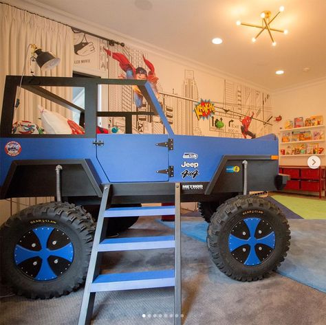 Pregnant Ciara Shows Off Son's 'Big Boy Room' (with a Jeep Bed!) and Daughter's Serene Nursery Jeep Bedroom, Jeep Bed, Serene Nursery, Egg Shaped Chair, Kids Jeep, Dinosaur Bedroom, Personalized Bedroom, Changing Table Dresser, Cars Room