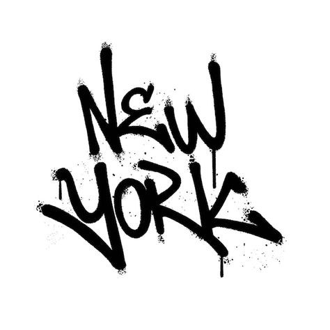 Vector graffiti spray paint word new yor... | Premium Vector #Freepik #vector #brush #paint-font #graffiti #graffiti-alphabet Spray Paint Writing, Golf Typography, Spray Font, Spray Paint Font, Urban Font, Basquiat Graffiti, Font Styles Alphabet, Cool Fonts Alphabet, Font Graffiti