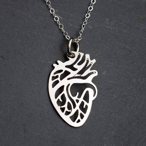 Science + Jewelry! https://www.boutiqueacademia.com/?fbclid=IwAR24OKLX5ZcuETxbV-nUVIRmsPdlNpdYEmtrO2C_0R3qN3do_Ipgj2UqdRE Anatomical Heart Necklace Silver, Brain Necklace, Math Jewelry, Anatomical Heart Pendant, Anatomical Heart Necklace, Double Horn Necklace, Sideways Initial Necklace, Science Jewelry, Key Pendant Necklace