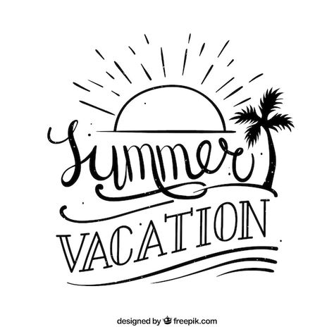 Summer Sentences, Summer Lettering, Chalkboard Ideas, Vector Photo, Summer Vacation, Hand Lettering, Chalkboard, Graphic Resources, Photo Editing