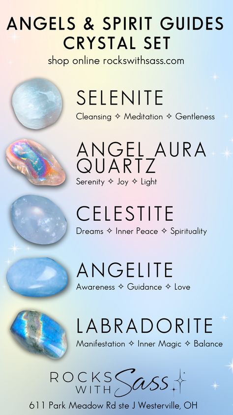 Angel Stone Crystal, Crystals For Spirit Guides, Angel Aura Quartz Meaning, Angelic Crystals, Fairy Crystals, Angel Crystals, Crystal Meanings Charts, Energy Stones Crystal Healing, Angelite Crystal